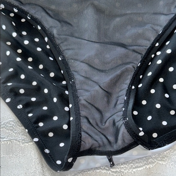 Shade & Shore Black and White Polka Dot One Piece Swimsuit - Picture 9 of 10